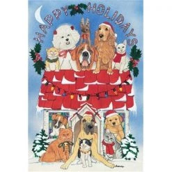 Pipsqueak Productions C959 Mix Dog With Cat Holiday Boxed Cards