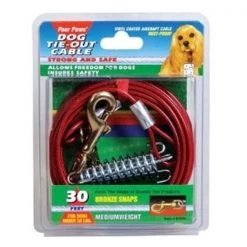 Four Paws International Four Paws 456902 Red Med Cable Tieout 30 Ft.