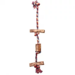 Parrotopia CRL Climbing Rope with wood Large 1 Inch x 38 Inch