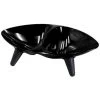 Pet Life S3BKDPB Melamine Couture Sculpture Double Food and Water Dog Bowl; Black