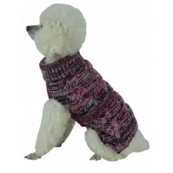 Pet Life SW16PKBKLG Royal Bark Heavy Cable Knitted Designer Fashion Dog Sweater; Large