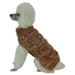Pet Life SW16TNOLG Royal Bark Heavy Cable Knitted Designer Fashion Dog Sweater; Large