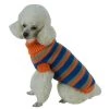 Petpurifiers Heavy Cable Knit Striped Fashion Polo Dog Sweater; Medium