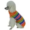 Pet Life SW7RBLG Tutti-Beauty Rainbow Heavy Cable Knit Turtle Neck Dog Sweater; Large