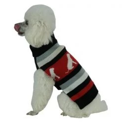 Petpurifiers Dog Patterned Stripe Fashion Ribbed Turtle Neck Pet Sweater; Medium