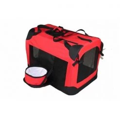 Pet Life H3RDMD Red Deluxe 360 Crate with Removable bowl - MD
