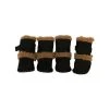 Pet Life F4BKMD Black Shearling Duggz shoes - set of 4 - MD