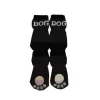 Pet Life F22BKMDLG Black and White Dog Socks with Rubberized Soles - LG