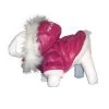 Pet Life 1PKLG Large Metallic Fashion Parka with Removable Hood - Pink