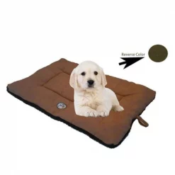 Pet Life PB1BRMD Medium Eco-Paw Reversible Pet Bed - Brown and Cocao
