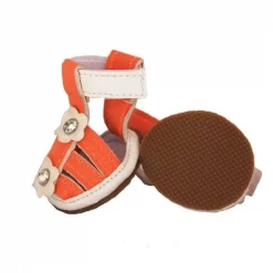 Pet Life LLC F25ORXS Buckle-Supportive Pvc Waterproof Pet Sandals Shoes - Set Of 4