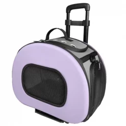 Pet Life B51PLMD Tough-Shell Wheeled Collapsible Final Destination Pet Carrier; Purple - Medium
