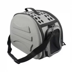 Pet Life B52DGYMD Narrow Shelled Lightweight Collapsible Military Grade Transportable Designer Pet Carrier; Dark Gray - Medium