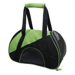 Pet Life B56GNMD Airline Approved Zip-N-Go Contoured Pet Carrier; Green - Medium