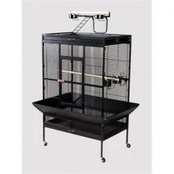 Prevue Pet Products 3153BLK 30 in. x 22 in. x 63 in. Wrought Iron Select Cage - Black