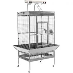 Prevue Pet Products 3153W 30 in. x 22 in. x 63 in. Wrought Iron Select Cage - Pewter