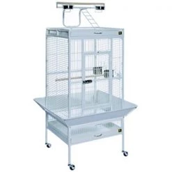 Prevue Pet Products 3154C 36 in. x 24 in. x 66 in. Wrought Iron Select Cage - Chalk White