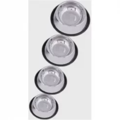 QT Dog SS0100 8 Ounce Non-Tip Anti-Skid Puppy Bowl