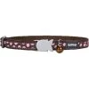 Red Dingo CC-S1-BR-SM Cat Collar Design Pink Dots on Brown