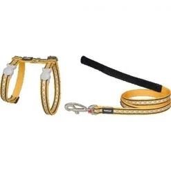 Red Dingo CH-RF-YE-SM Cat Harness & Lead Combo Reflective Yellow