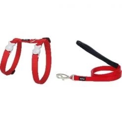 Red Dingo CH-ZZ-RE-SM Cat Harness & Lead Combo Classic Red