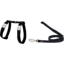 Red Dingo CH-ZZ-BB-SM Cat Harness & Lead Combo Classic Black