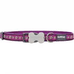 Petpath Dog Collar Design Daisy Chain Purple; Medium