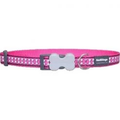Red Dingo DC-RB-HP-SM Dog Collar Reflective Hot Pink; Small