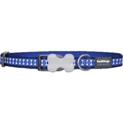 Red Dingo DC-RB-DB-ME Dog Collar Reflective Dark Blue; Medium