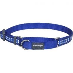 Red Dingo MC-RB-DB-LG Martingale Dog Collar Reflective Dark Blue; Large