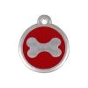 Red Dingo 06-BN-RE-SM QR Tag Premium Bone Red; Small