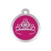 Red Dingo 06-CR-HP-SM QR Tag Premium Crown Hot Pink; Small