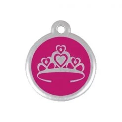 Red Dingo 06-CR-HP-SM QR Tag Premium Crown Hot Pink; Small