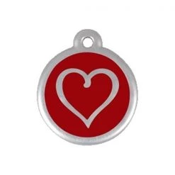 Red Dingo 06-TH-RE-SM QR Tag Premium Heart Red; Small