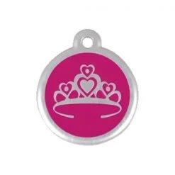 Red Dingo 06-CR-HP-LG QR Tag Premium Crown Hot Pink; Large