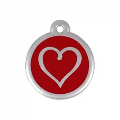 Red Dingo 06-TH-RE-LG QR Tag Premium Heart Red; Large