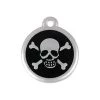 Red Dingo 06-XB-BB-LG QR Tag Premium Skull & Crossbones Black; Large