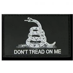 Rapid Dominance T90-GDA-BLK 3 x 2 in. Rubber Patch Gadsden Flag; Black