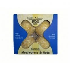 Wildlife Sciences WSC410 Mealworms & Nuts Suet Balls 4 pack boxed
