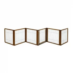 Richell USA 94171 Convertible Elite Pet Gate 6-Panel - Brown