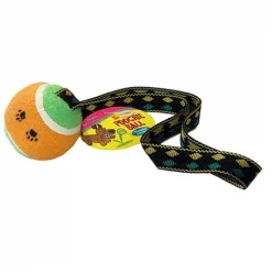 Fancy Feline Poochie Tennis Ball with Tug Strap Scoochie Poochie