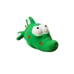 Fancy Feline Premium Latex Bug Eyed Green Fish Toys; 7.25 in.