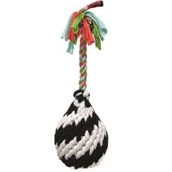 Schoochie Pet 521 Large Super Squeak Rope Roll Ball Plush Dog Toy; 11 in.