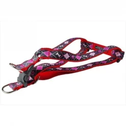 Sassy Dog Wear ARGYLE BLACK2-H Argyle Dog Harness; Black - Small