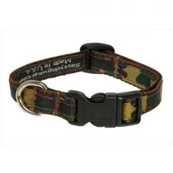 Sassy Dog Wear CAMOUFLAGE-TAN-GRN1-C Camouflage Dog Collar - Tan & Green; Extra Small