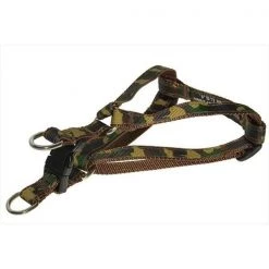 Fly Free Zone,Inc. CAMOUFLAGE-TAN-GRN1-H Camouflage Dog Harness - Tan & Green; Extra Small