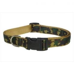 Sassy Dog Wear CAMOUFLAGE-TAN-GRN3-C Camouflage Dog Collar - Tan & Green; Medium