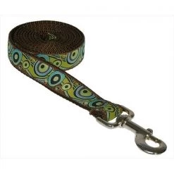 Fly Free Zone,Inc. 6 ft. Circles And Waves Dog Leash; Green - Large