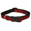 Sassy Dog Wear HERRINGBONE-POPPY-BLK.2-C Houndstooth Dog Collar; Poppy & Black - Small