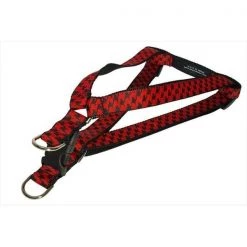 Sassy Dog Wear HERRINGBONE-POPPY-BLK.3-H Houndstooth Dog Harness; Poppy & Black - Medium